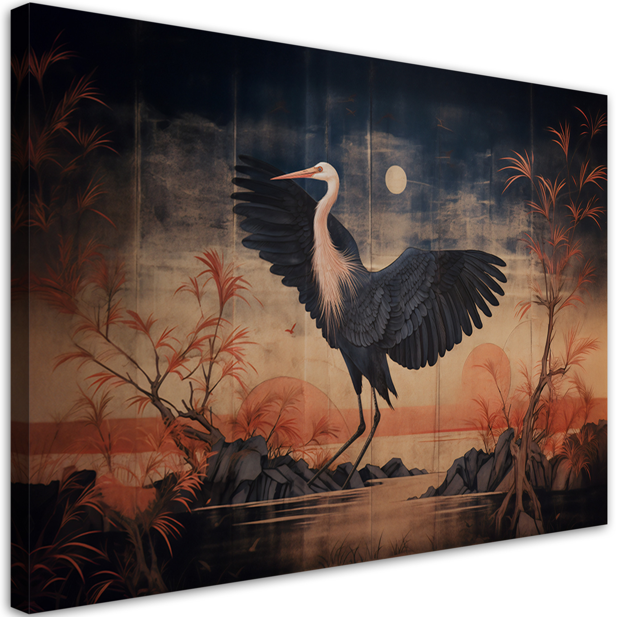 Feeby Obraz na płótnie, Żuraw Natura Orientalny 60x40