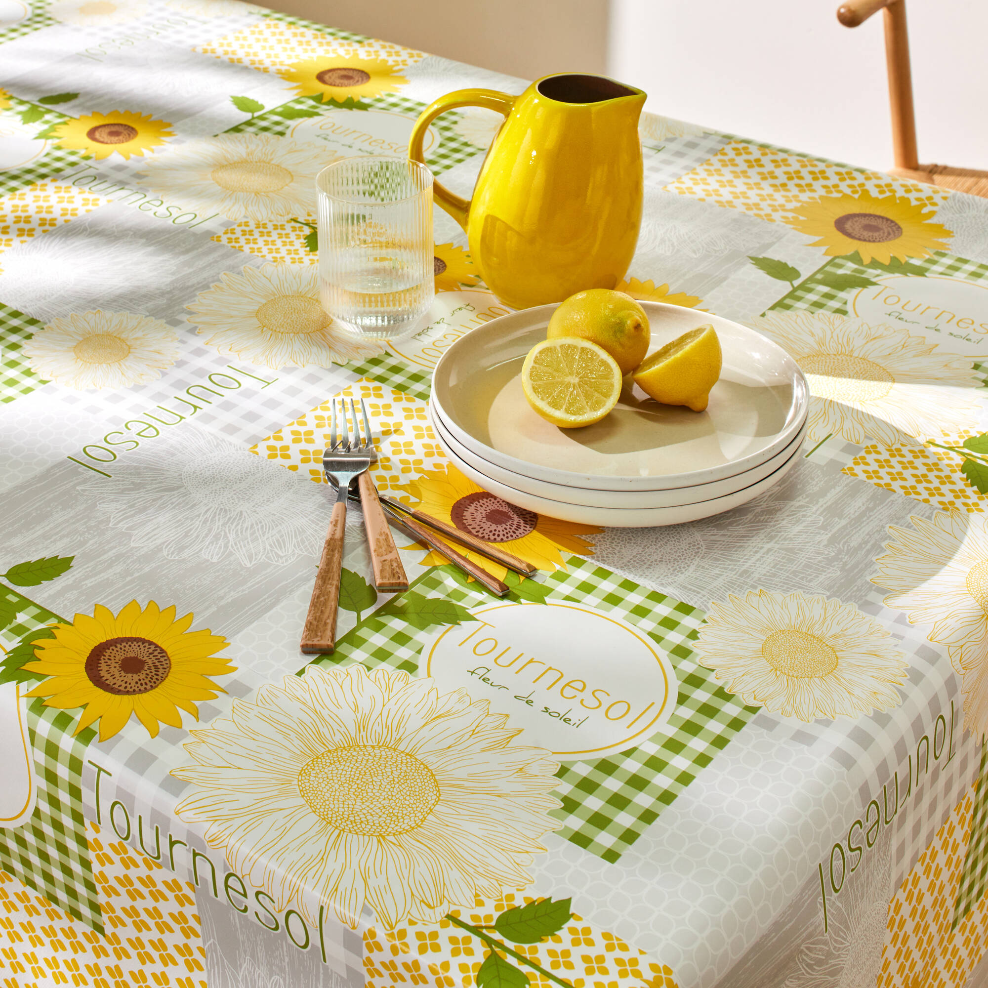 Nappe toile cirée imprimé tournesols