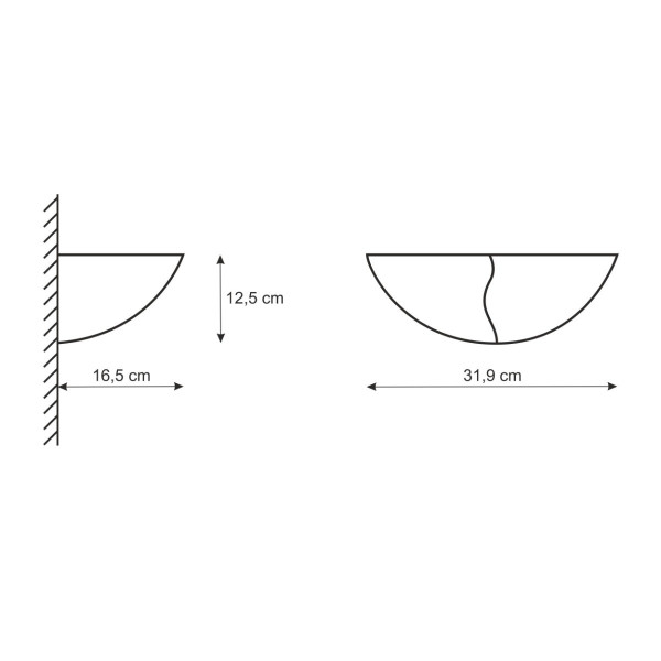 Kinkiet biały GIPS 1xE14x12W wym:12,5x32x16,5cm IP20 Polux