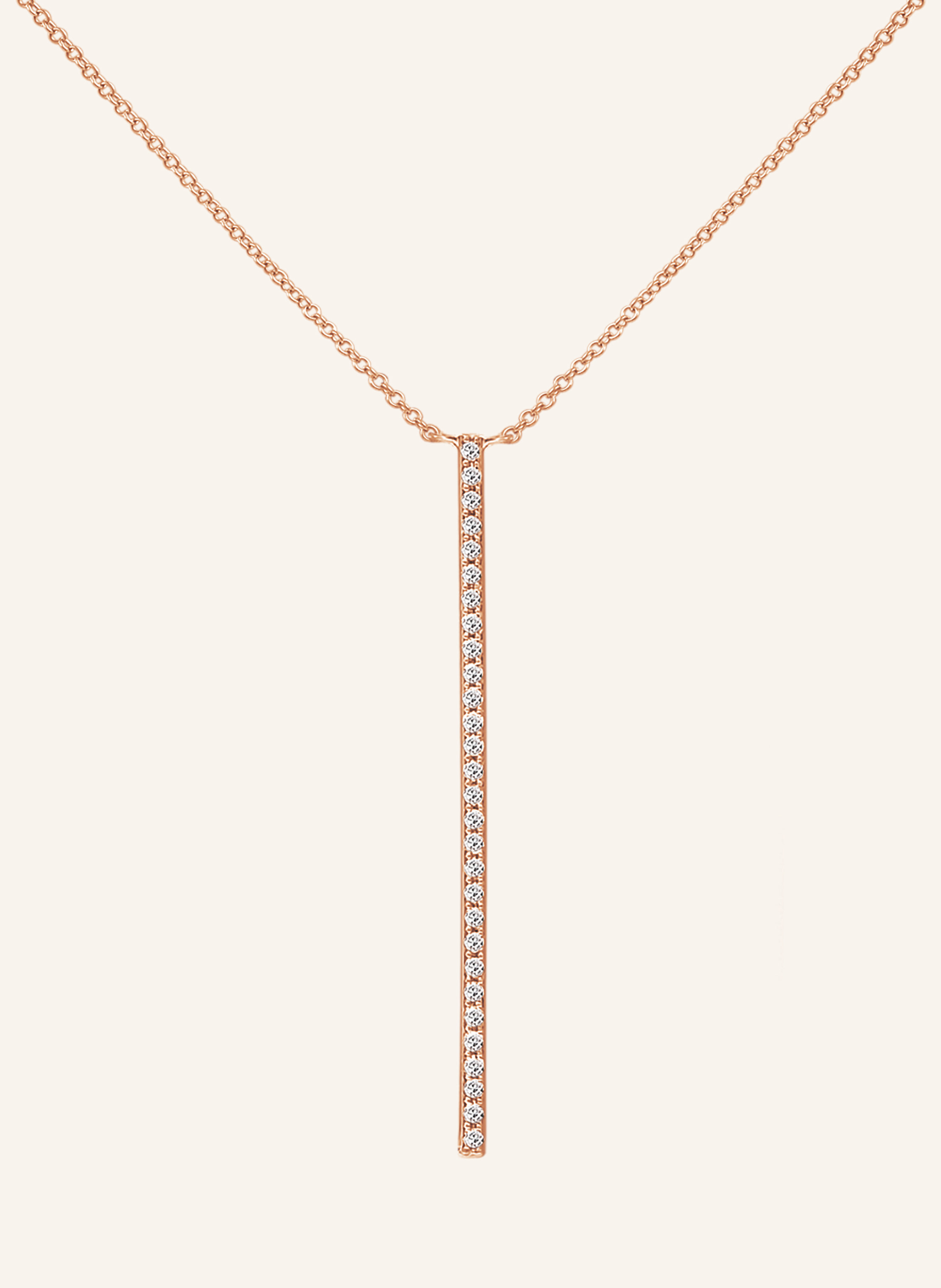 Leaf Halskette BAR aus 18 Karat Roségold mit Diamanten