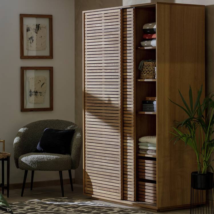 Habitat Max 2 Door Sliding Wardrobe - Oak