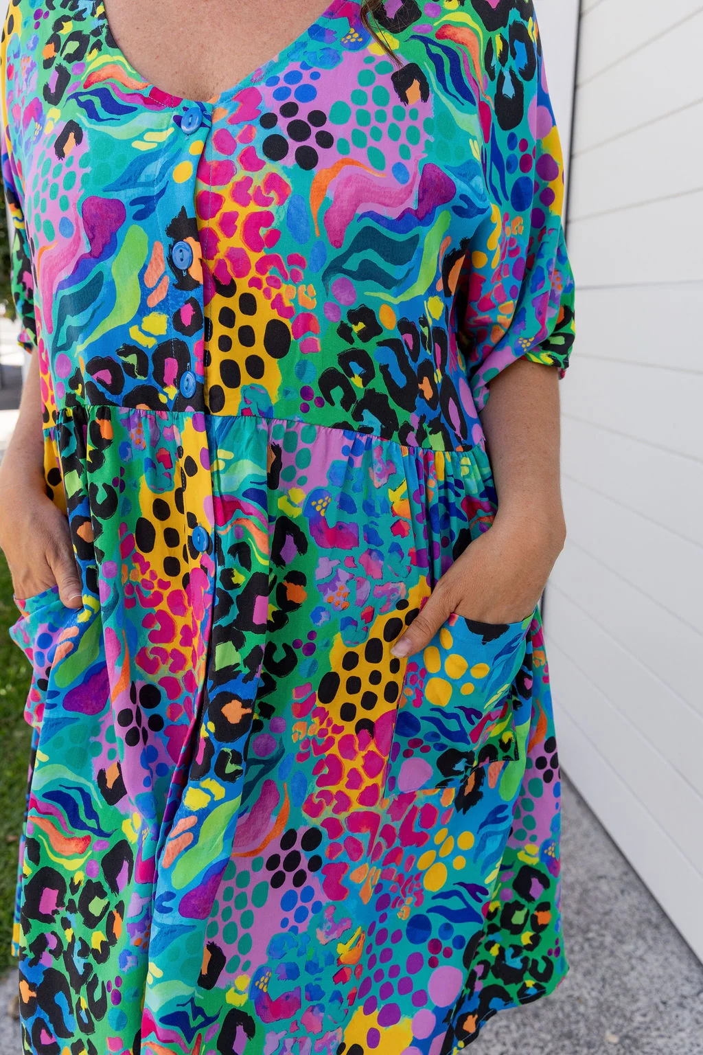 Disco Dress in Electric Leopard by Kasey Rainbow