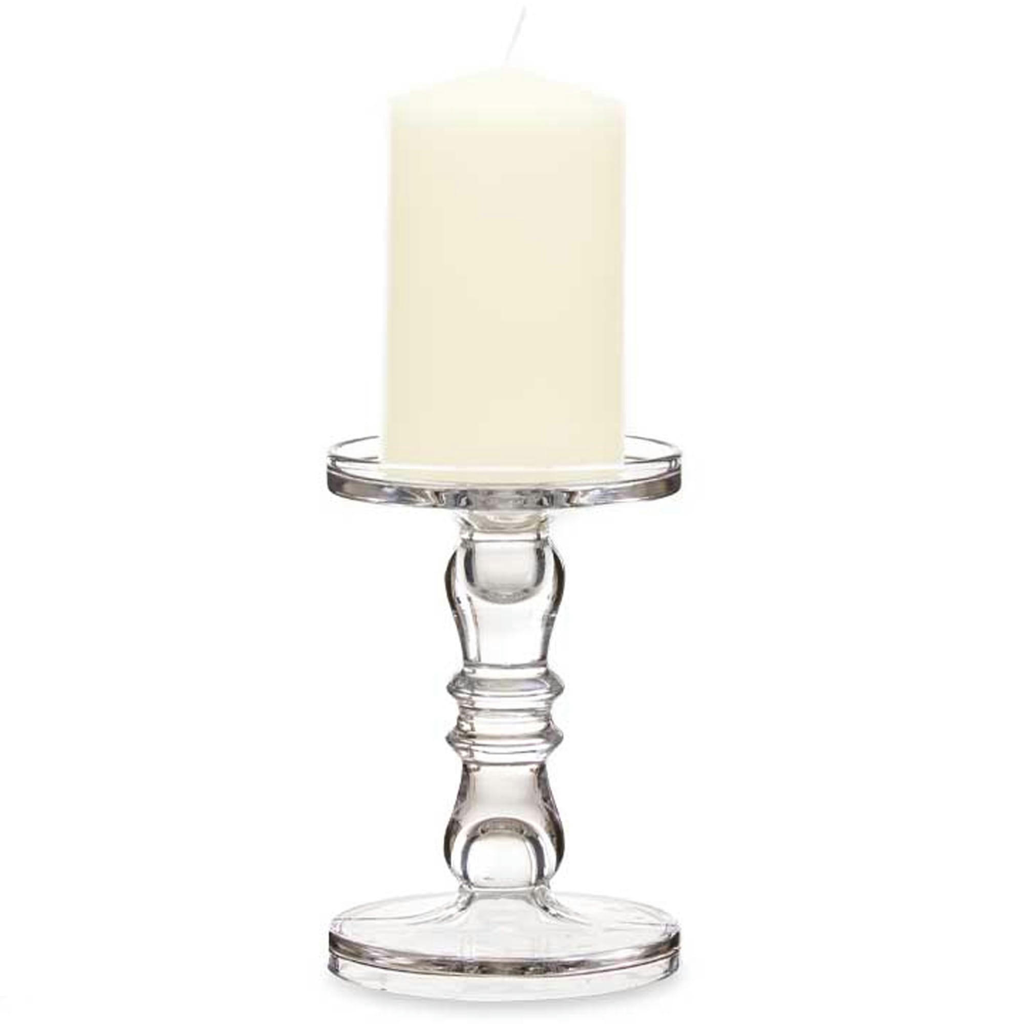 - Chandelier porte bougie en verre taillé 13x13x19cm