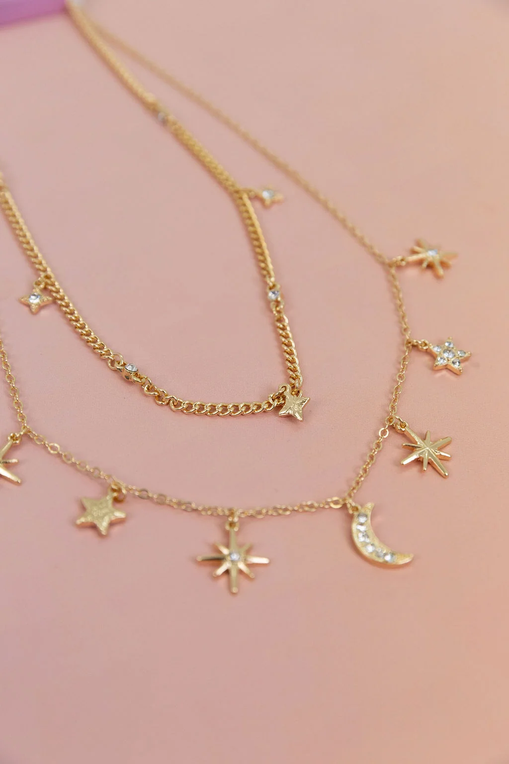 Layered Moon & Stars Necklace