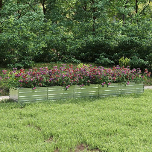 NNEVL Garden Raised Bed 400x80x45 cm Galvanized Steel Silver