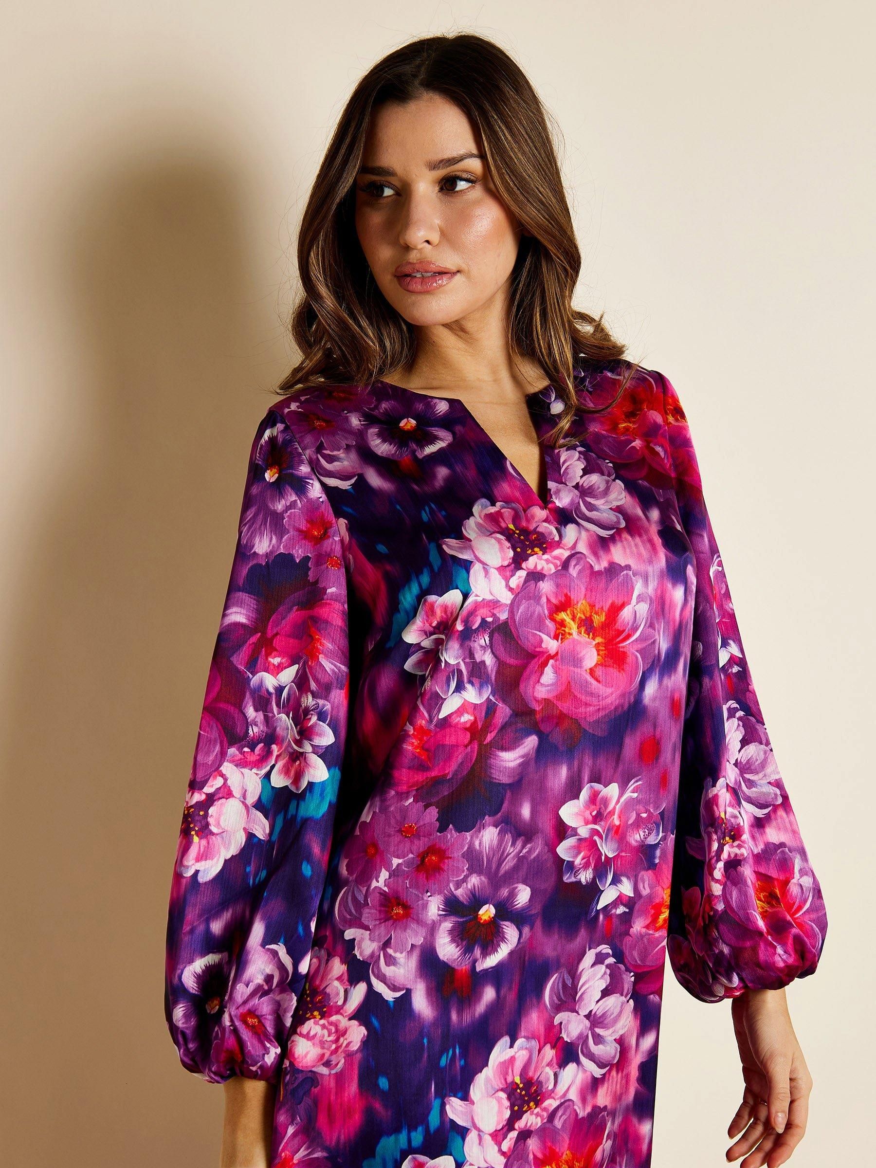 GWD by GEORGE W. DAVIES GWD Mila Floral Print Midi length Satin Kaftan