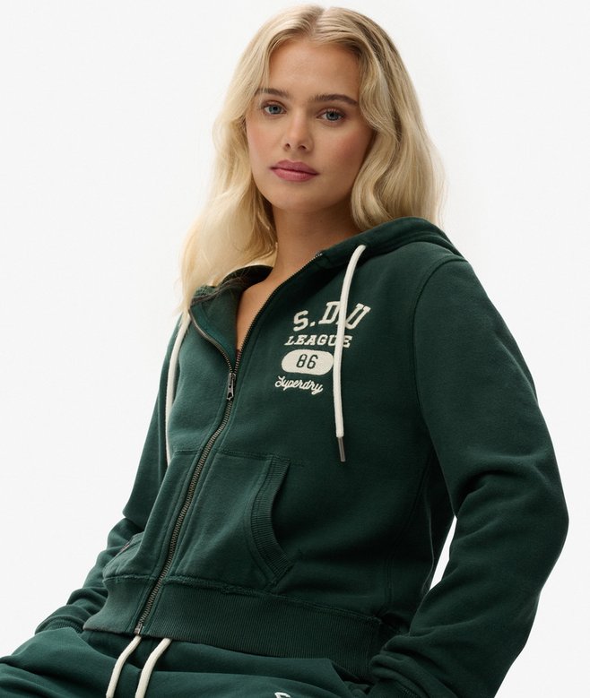 Athletic Essentials Relaxed Crop Zip-hoodie