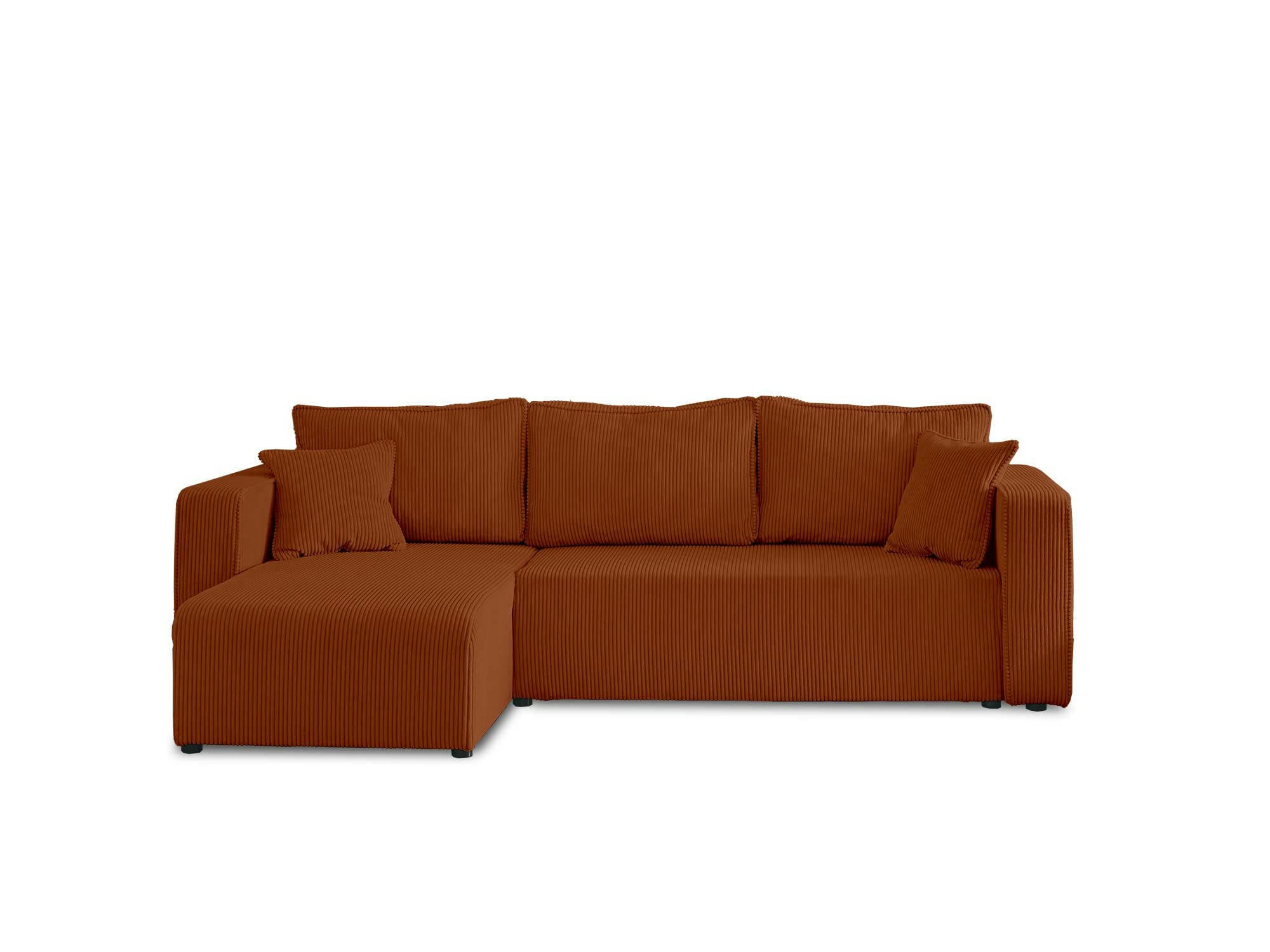 TOPAZE - Canapé d'angle réversible convertible 4 places en velours côtelé