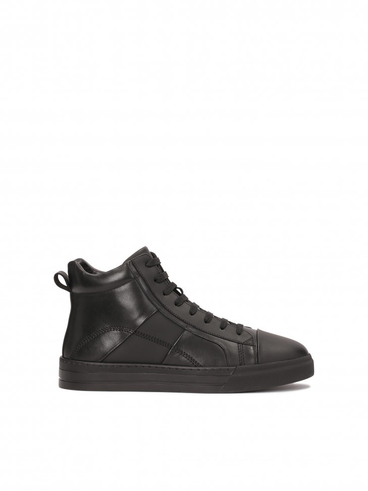 Leather sneakers with high upper