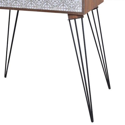NNEVL Nightstand with 1 Drawer Rectangular Brown