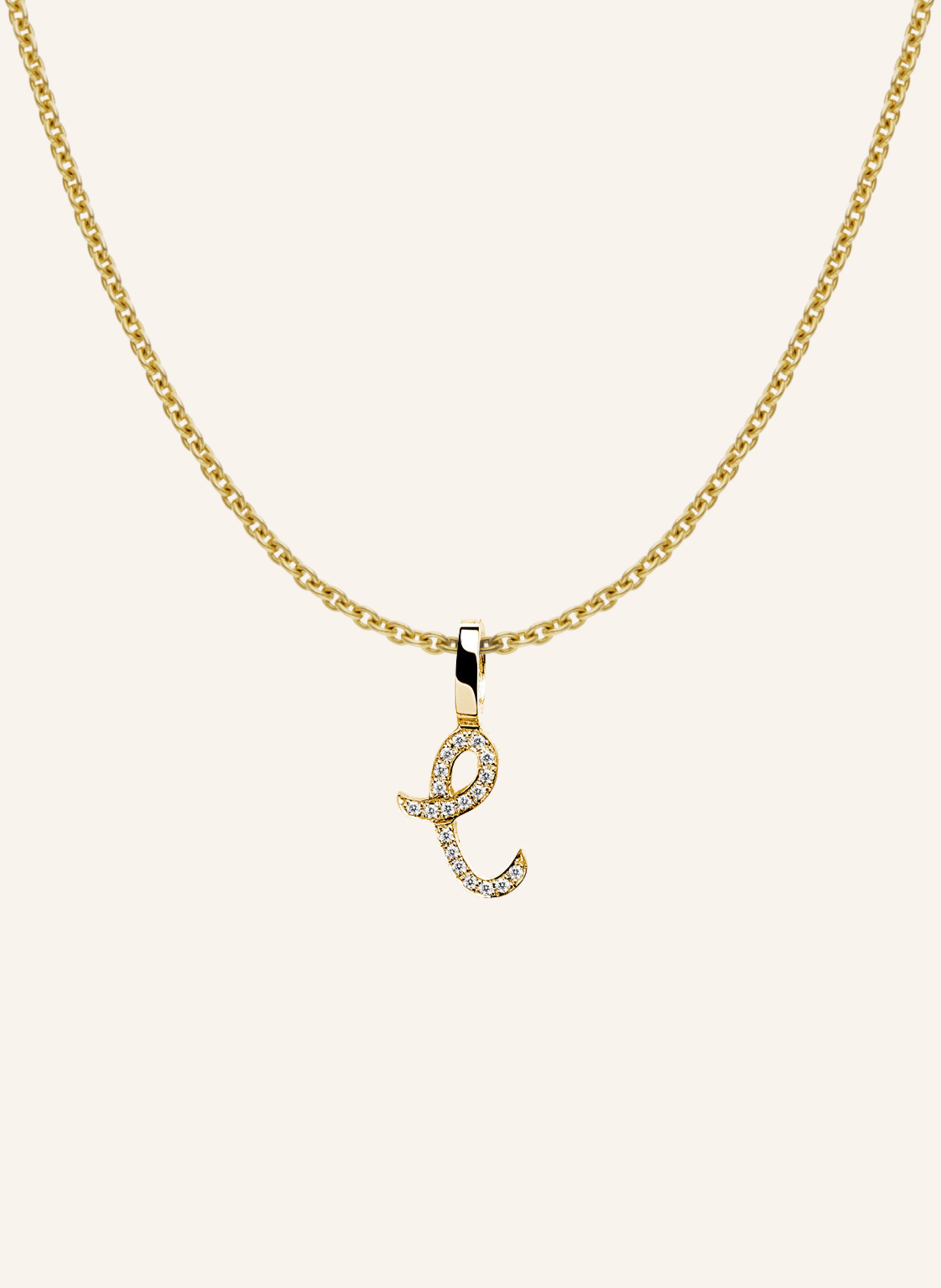 CADA Kette TINY DIAMOND LETTER C