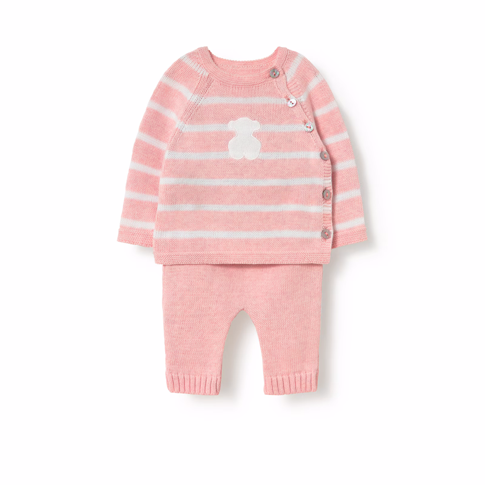 Conjunto de bebé de recién nacido Tricot rosa