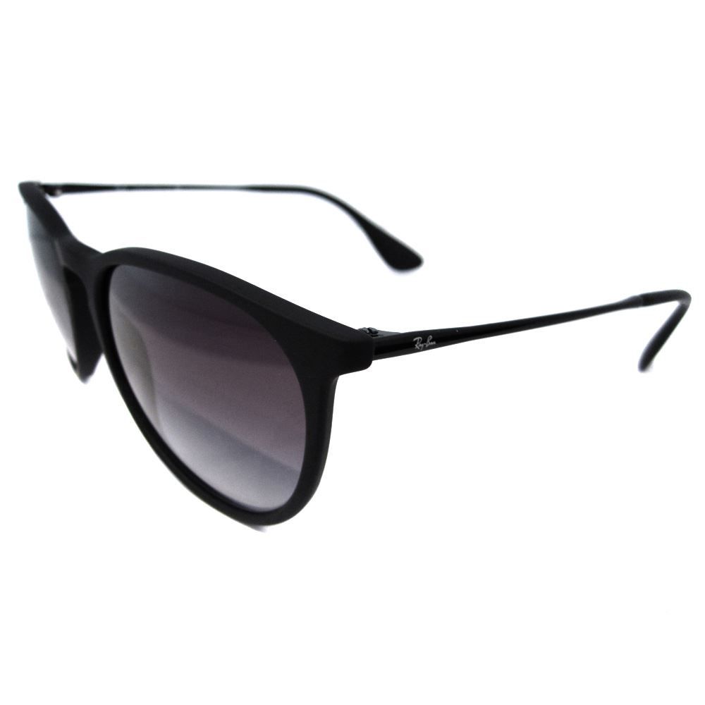 Ray-Ban Round Rubberised Black Grey Gradient Erika 4171 Sunglasses