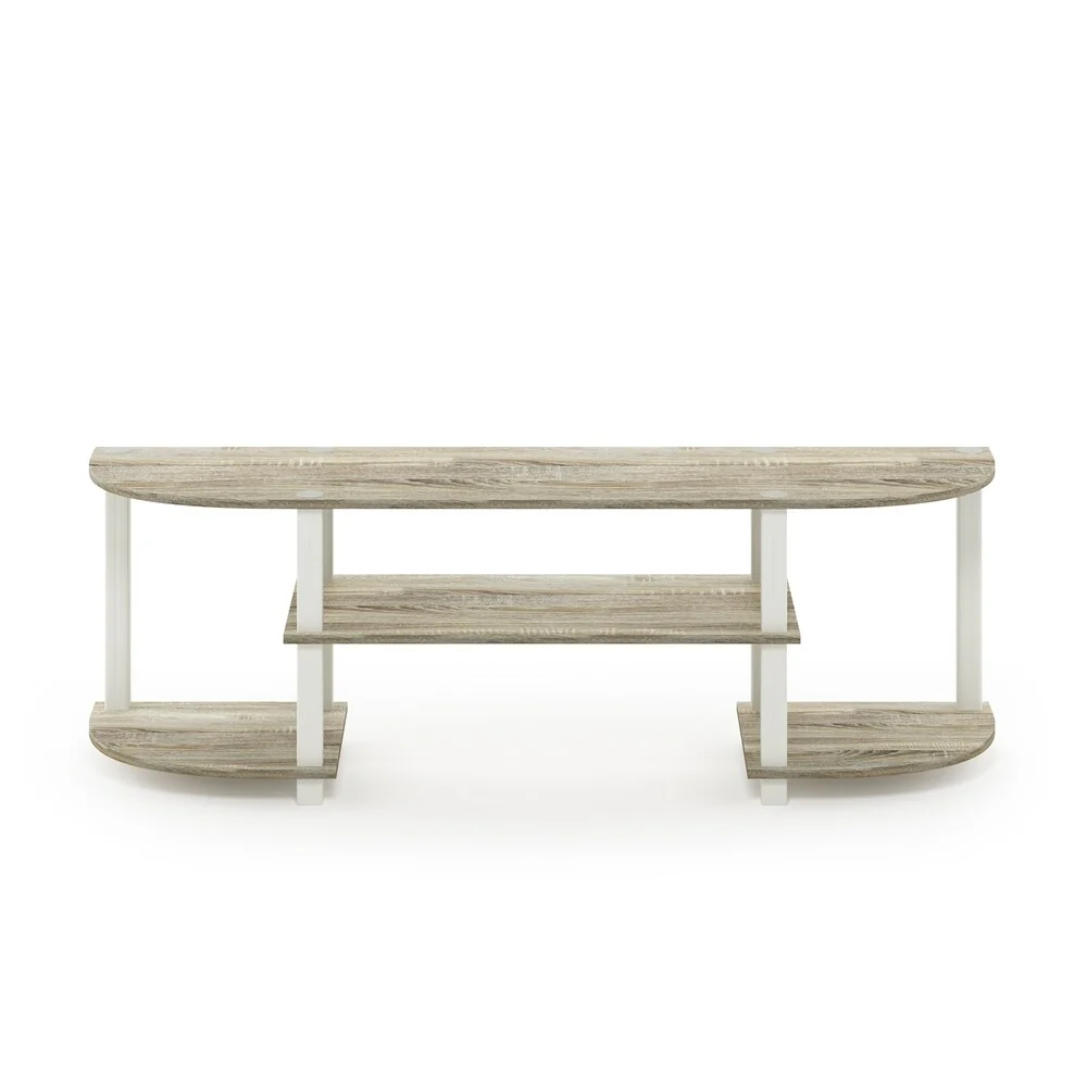 Furinno 11058 Turn-S-Tube Wide TV Entertainment Center, Sonoma Oak/White