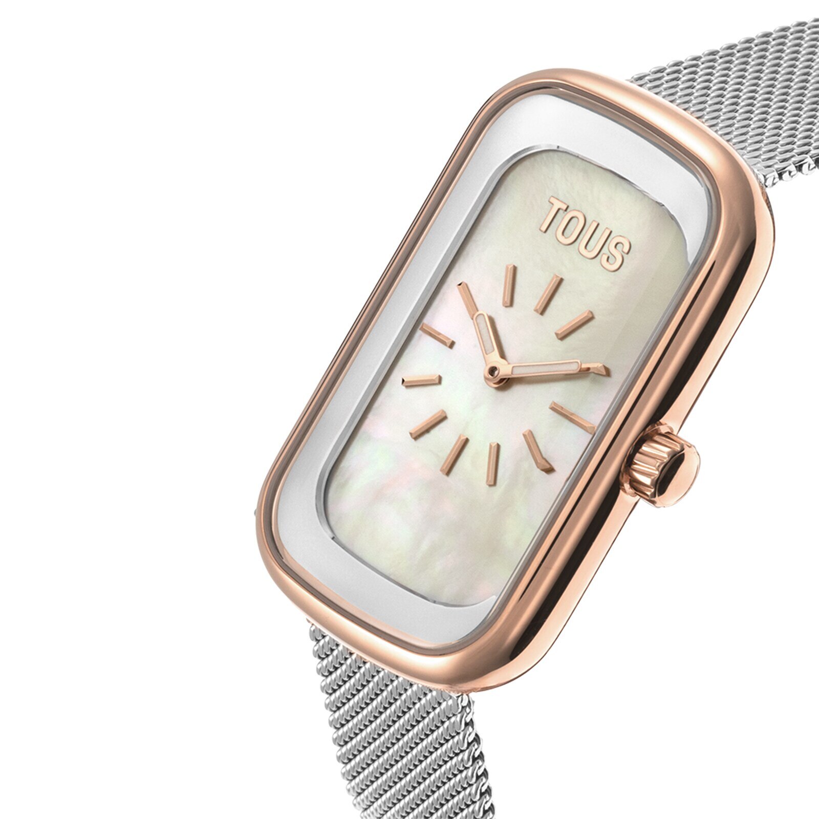 Reloj analógico con esfera de nácar y brazalete bicolor T-Band Club