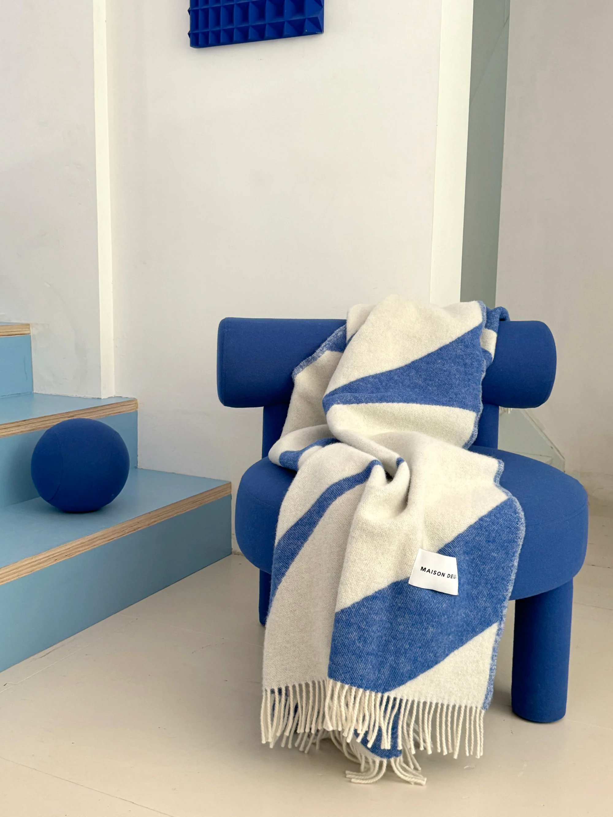 Woll-Wurfdecke Swirl mit Zick-Zack-Muster