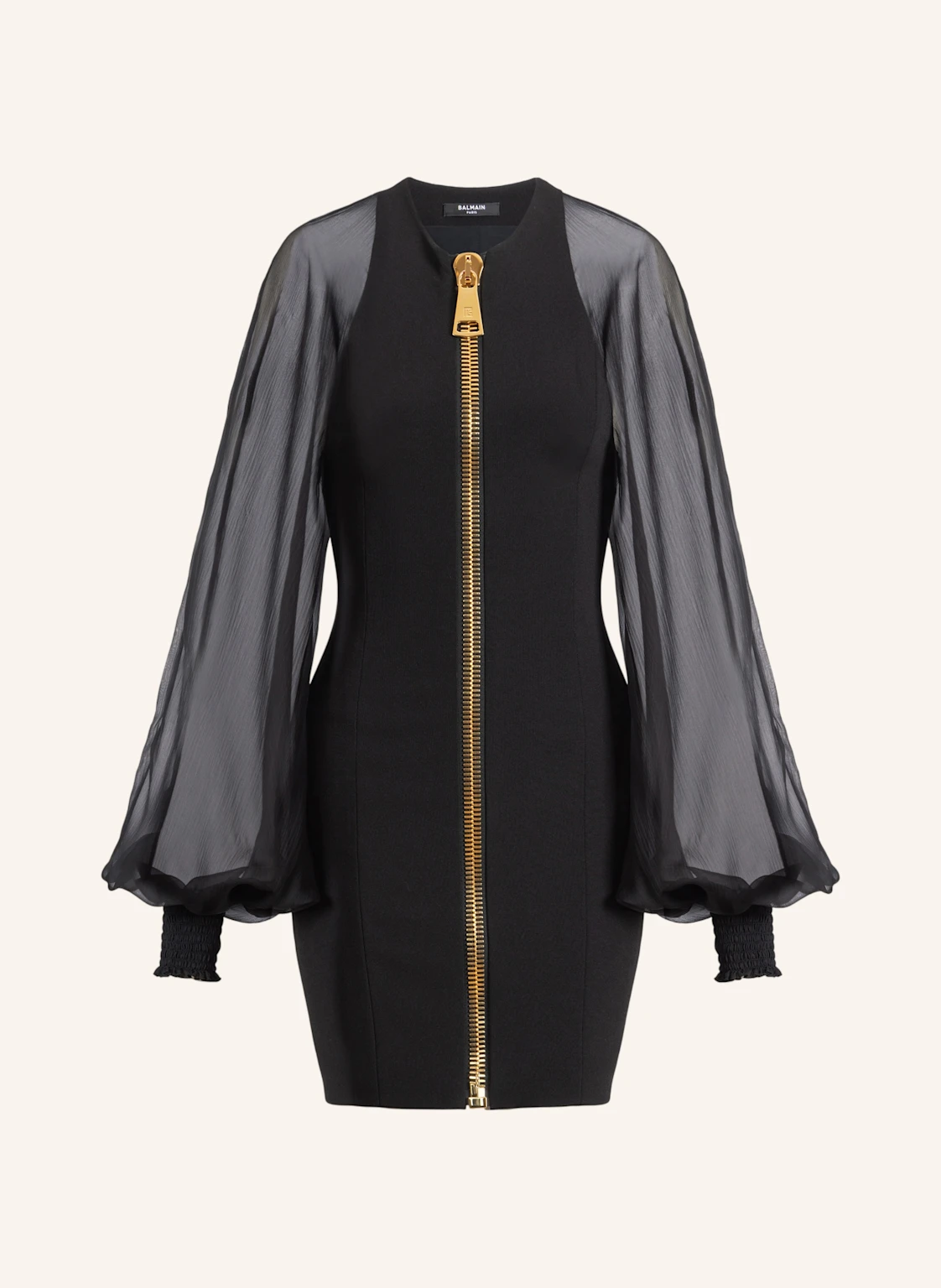 BALMAIN Kurzes Kleid aus Jersey und Musselin