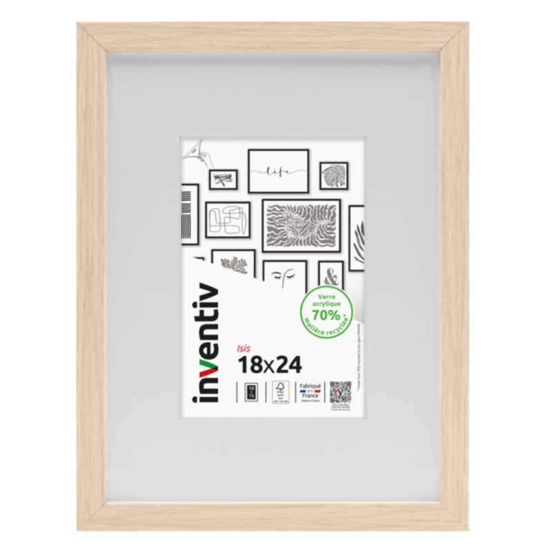 Cadre Isis naturel 18 x 24 cm INVENTIV