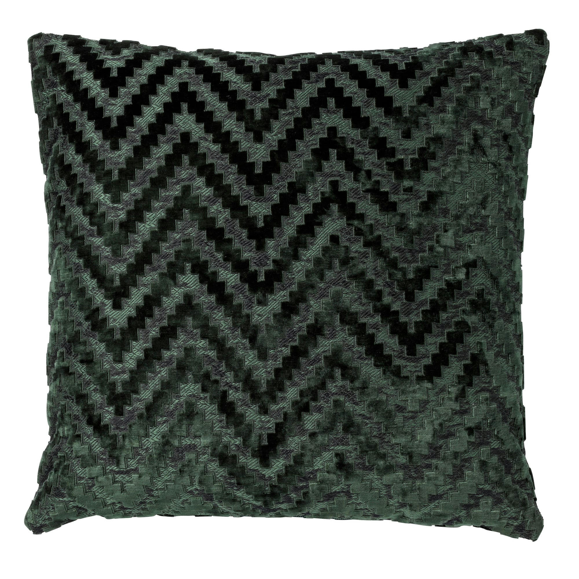 - Coussin vert en velours 45x45 cm avec motif