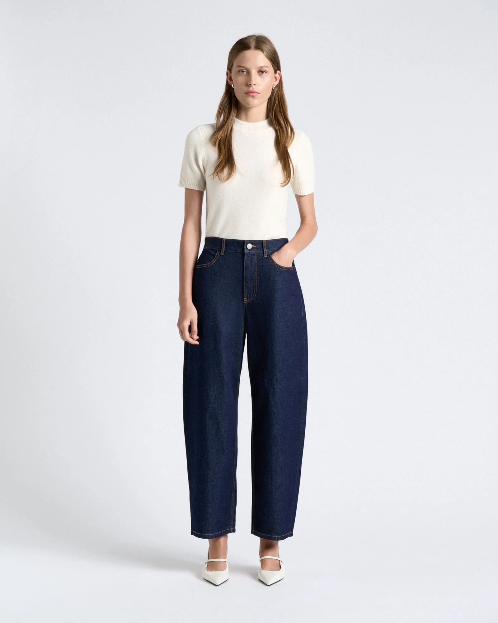 Barrel Leg Cropped Jean