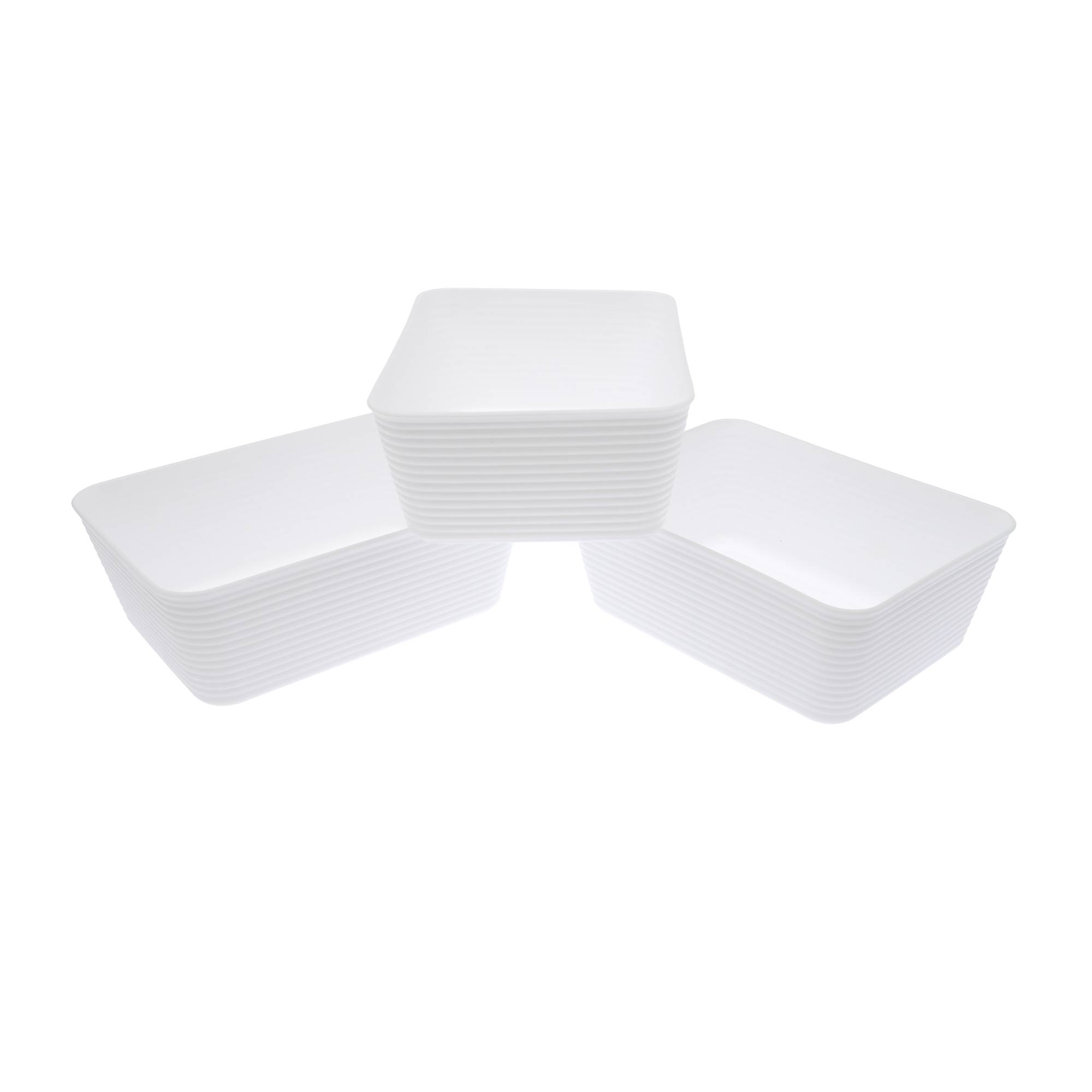 White Storage Organisers 17cm x 12cm 3 Pack