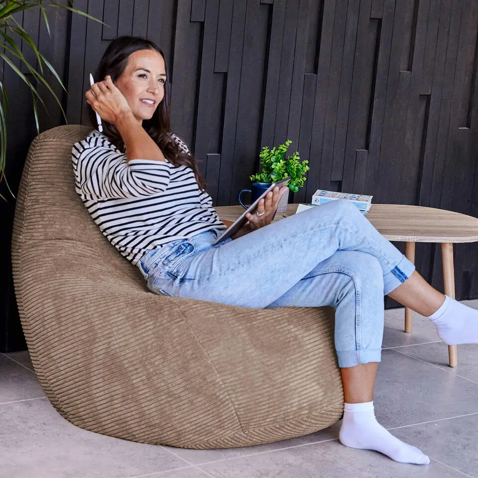 Set van 2 icon Zitzak Dalton - Corduroy Zitzak Volwassenen - Mokka