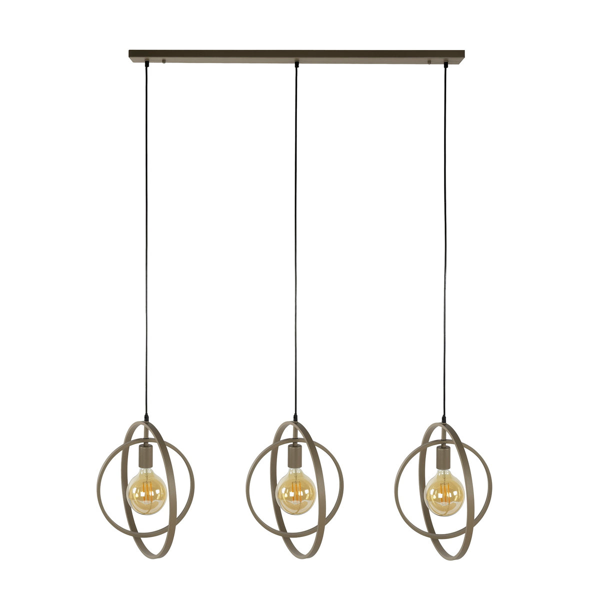 Giga Meubel Hanglamp Turn Around - Beige - 3-Lichts - 130x30x150cm