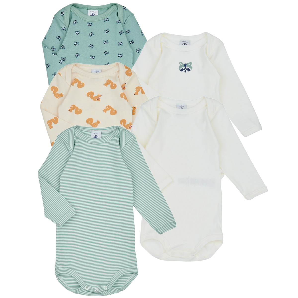 Petit Bateau - BODY US ML RITON PACK X5 - Multicolour
