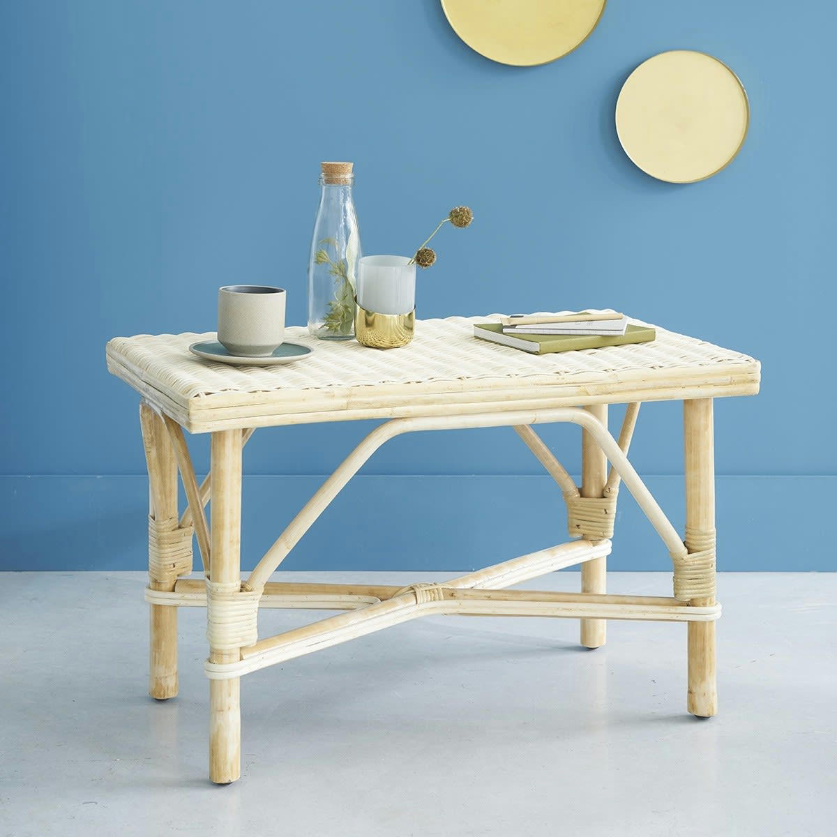 BOHO - Table basse en rotin naturel