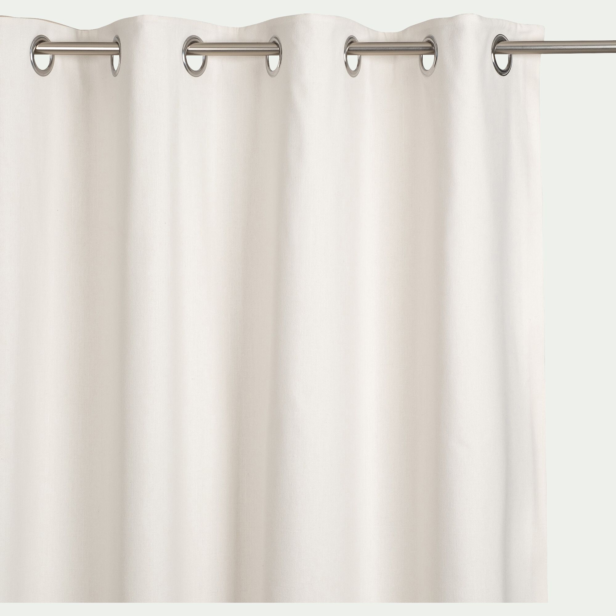 OLTA - Rideau à œillets en coton recyclé 140x250cm - blanc
