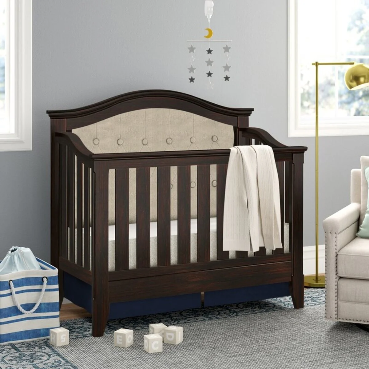 Magnolia Upholstered 4-in-1 Convertible Crib