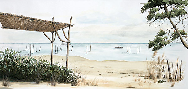 Papier peint panoramique La cabane à huitres, Couleurs 375 x 250cm