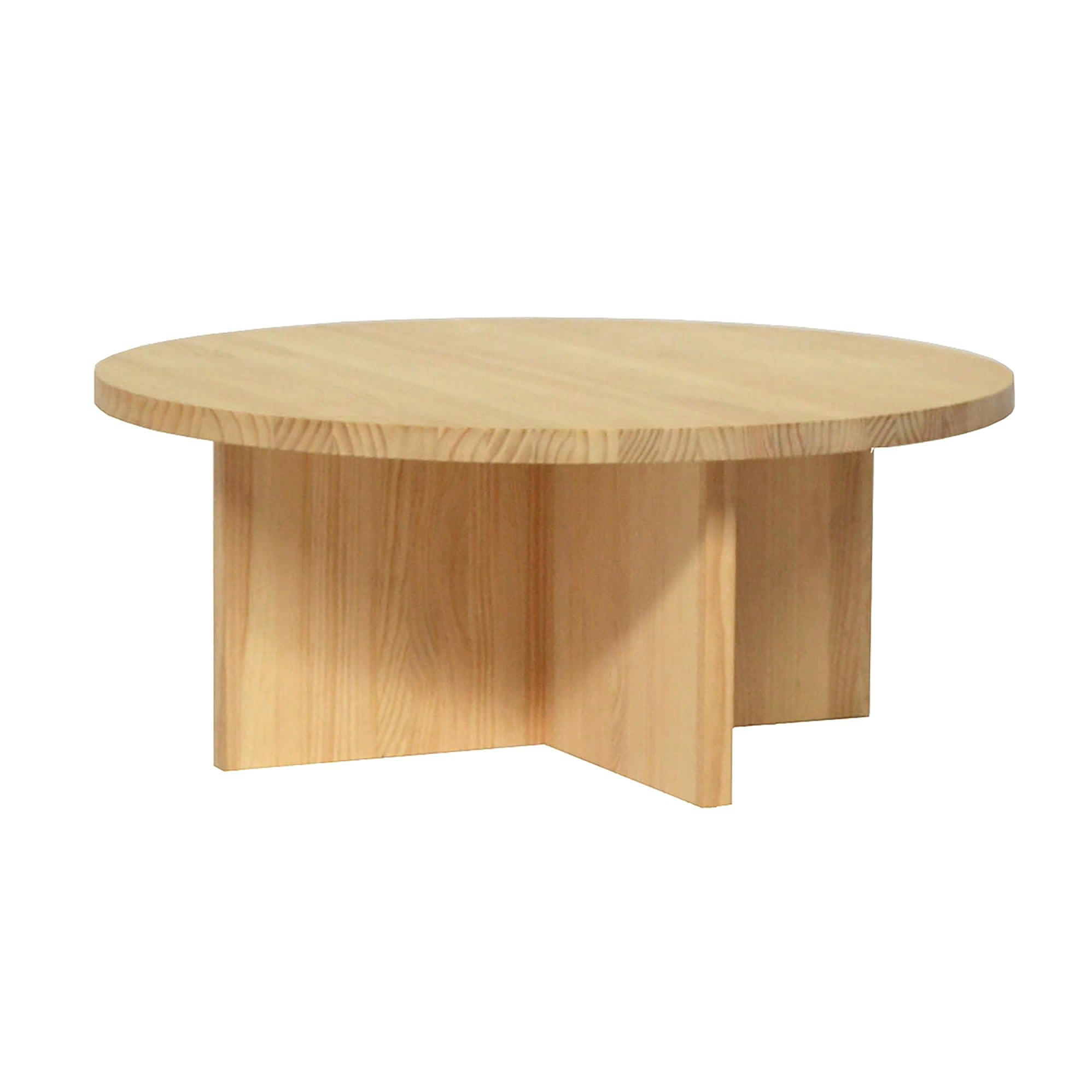 TURQUETA - Table basse ronde en bois de pin massif naturel
