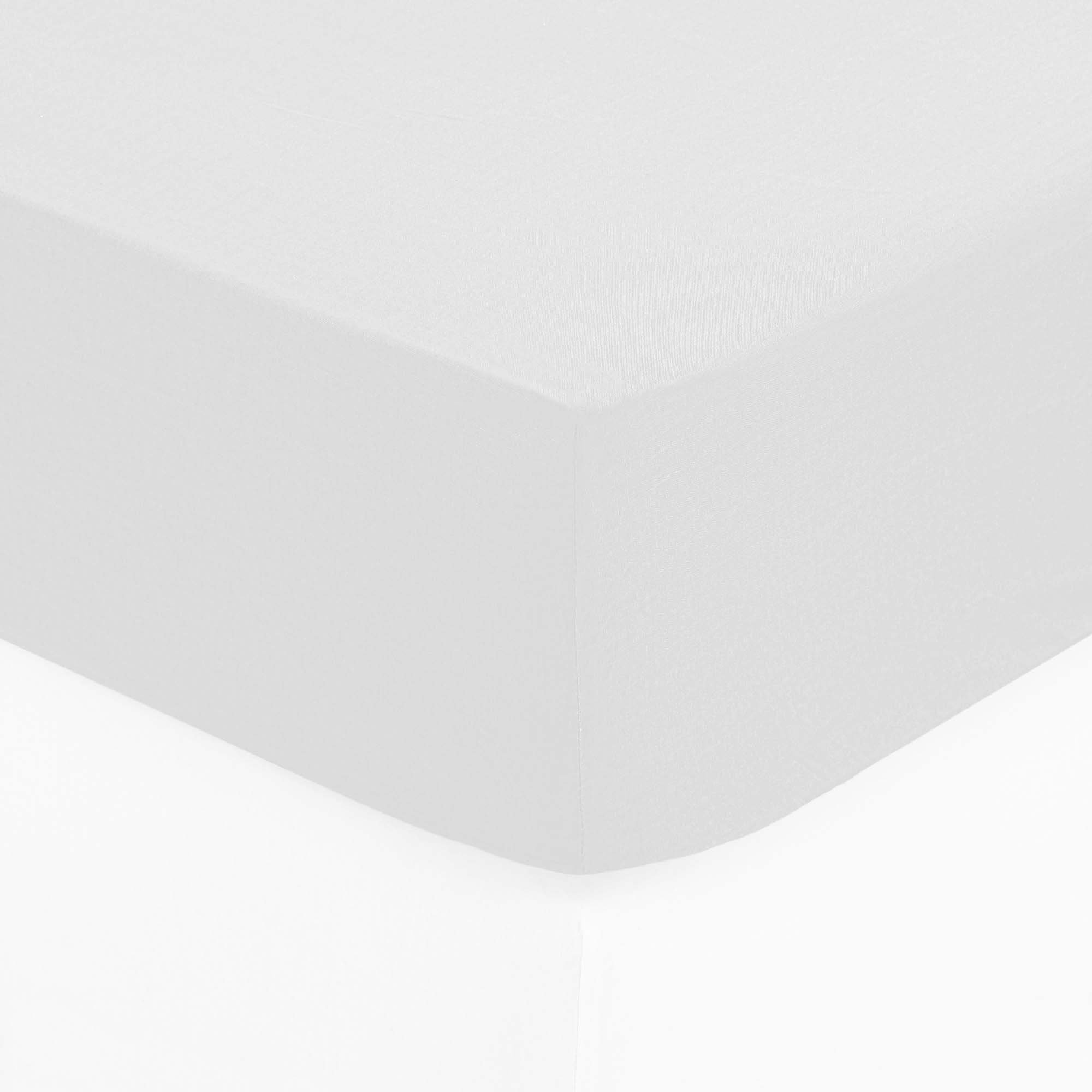 Lençol ajustável branco 90x190cm