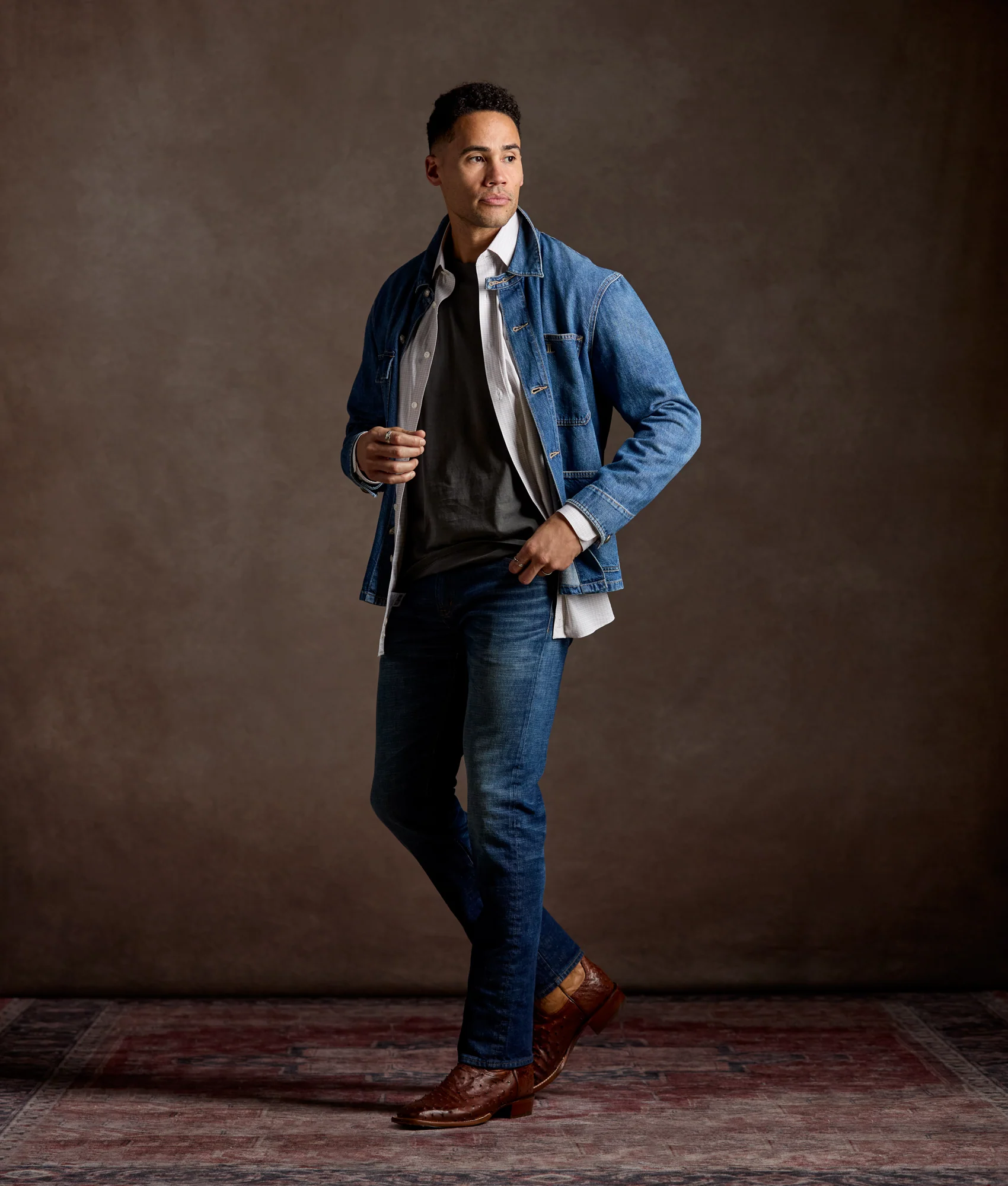 San Antonio Cowboy Fit - Grey And White Check