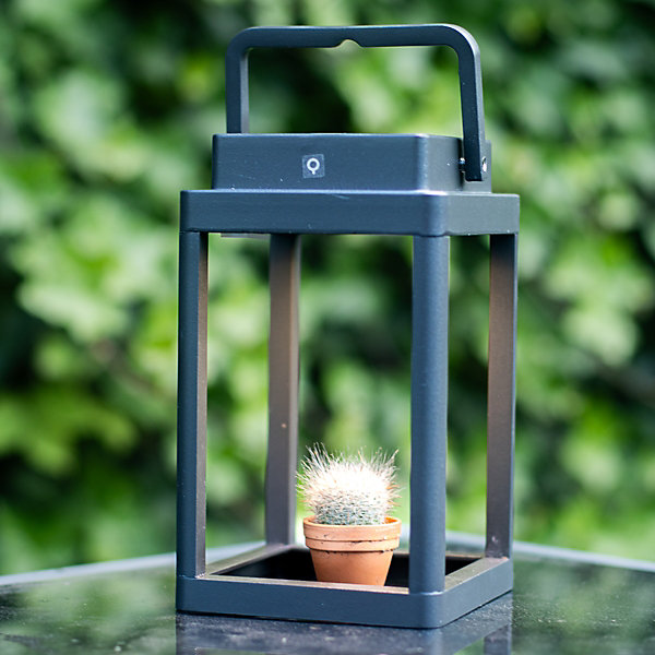 Lampe de table d'extérieur gris foncé avec LED rechargeable - Yara