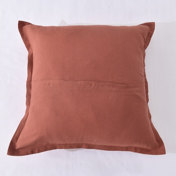 Stone Washed French Linen European Pillow Shams 2 Pcs 26x26 Inches
