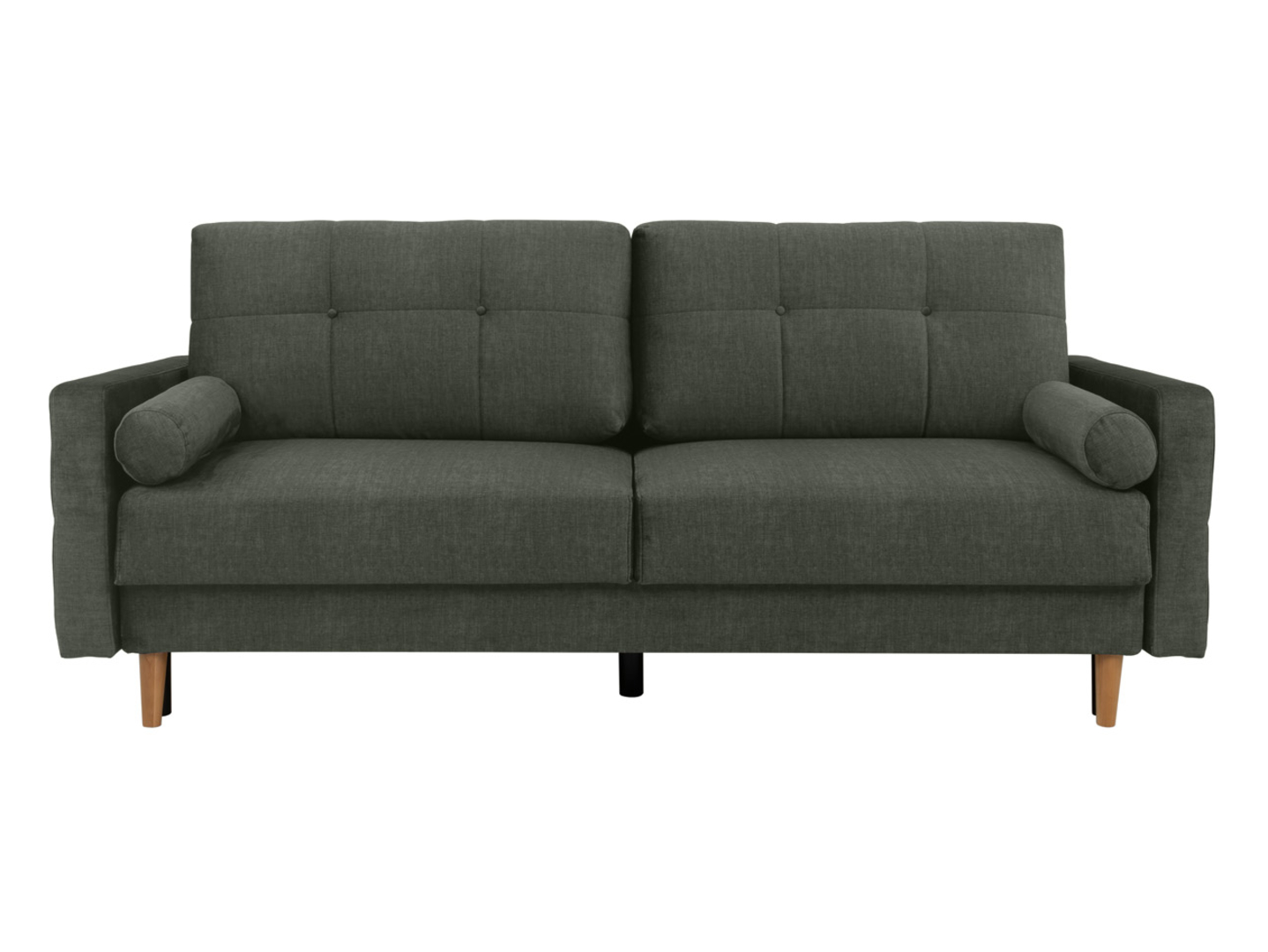 Sofa trzyosobowa Torent rozkładana z pojemnikiem welurowa zielona