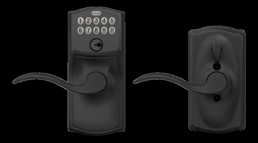 Schlage Camelot Electronic Keypad Deadbolt Door Lock with Lever, Matte Black