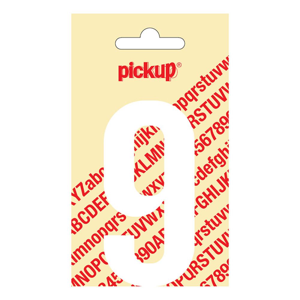 NUMMER PICKUP NOBEL 9 HVIT 90 MM SELVKLEBENDE