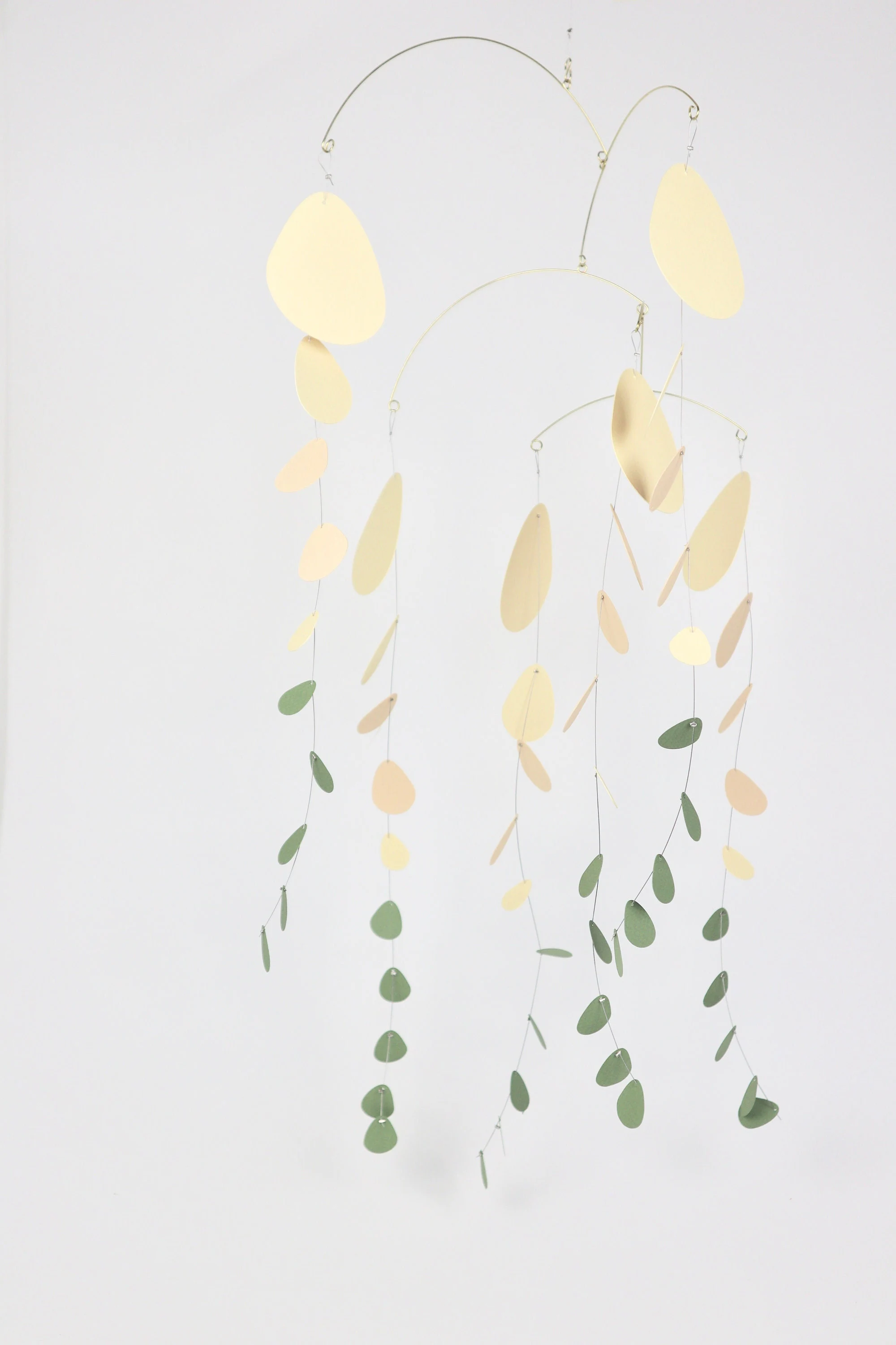 Kinetic Mobile #28 Eucalyptus Cream & Forest Green