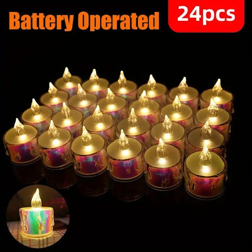 NNETM Radiant Glow: Set of 24 LED Electronic Candles