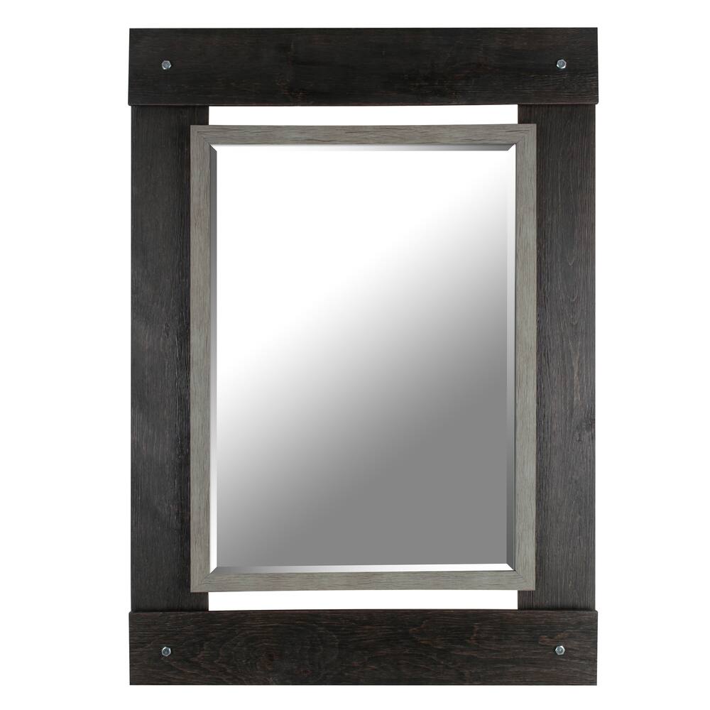 Northwood Collections Real Wood Mirror, Black, 30-in x 43-in