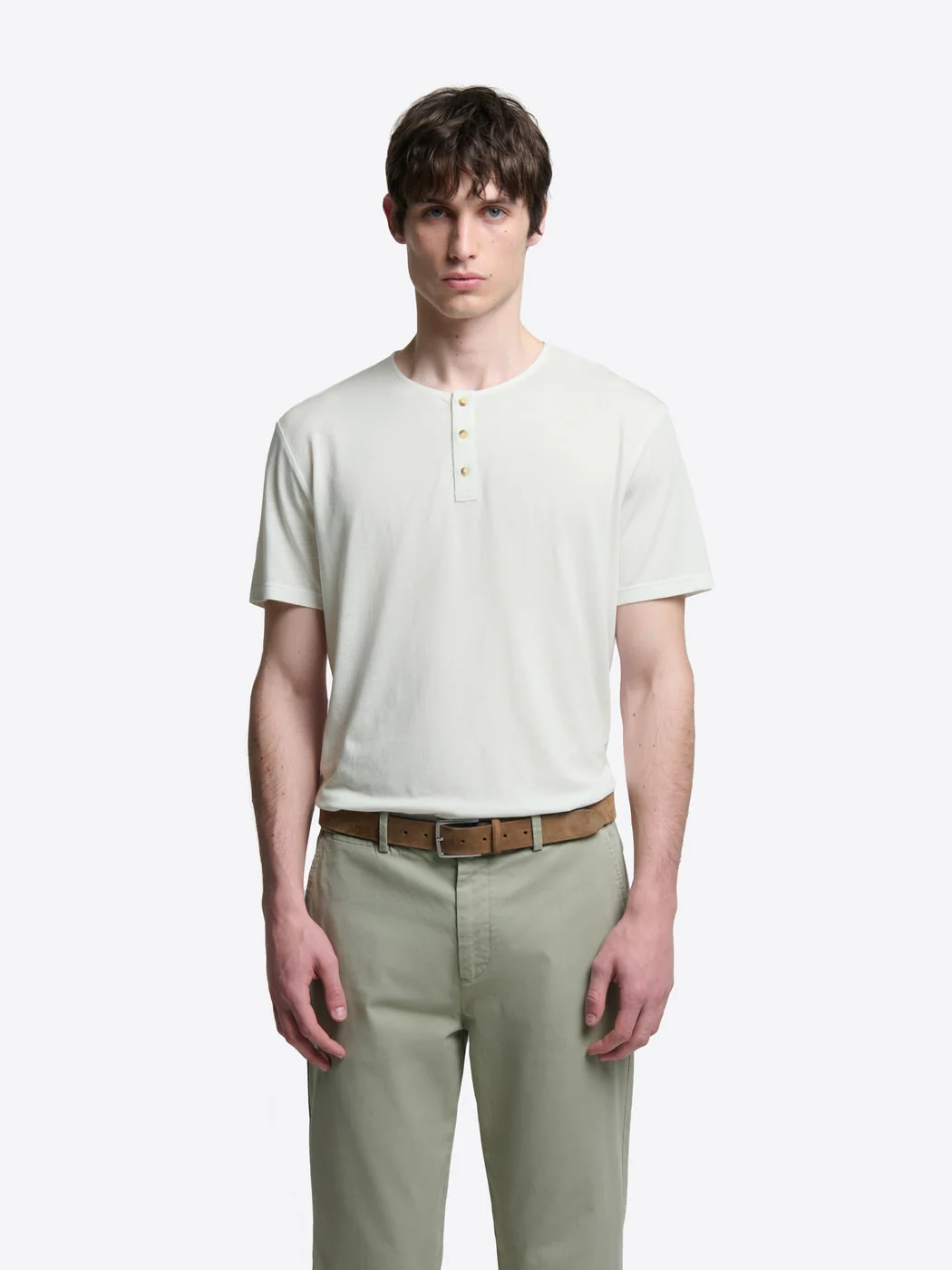 T-shirt col tunisien en lyocell