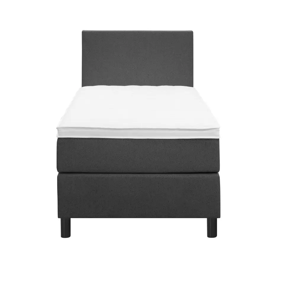 Boxspring Liv egaal - antraciet - 90x200 cm - ronde poot