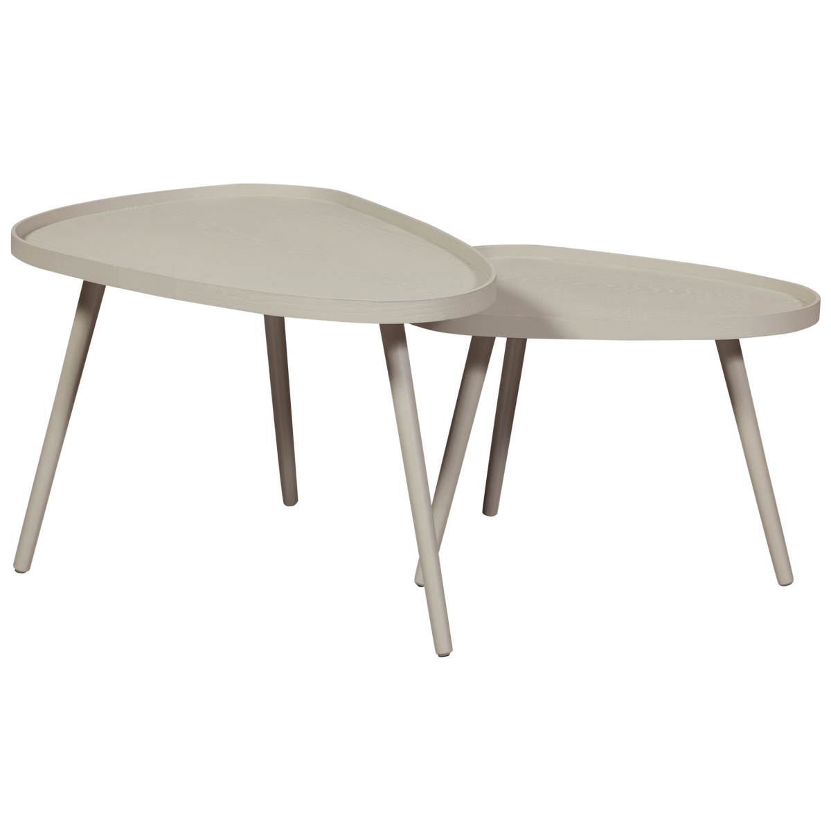 WOOOD bijzettafels Nissa - Zand - Set van 2 - 39x71x52