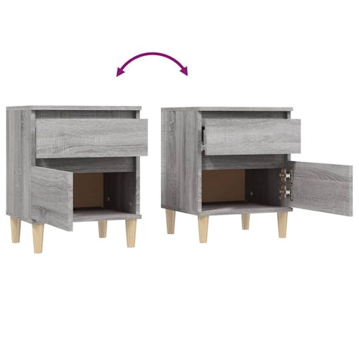 NNEVL Bedside Cabinets 2 pcs Grey Sonoma 40x35x50 cm