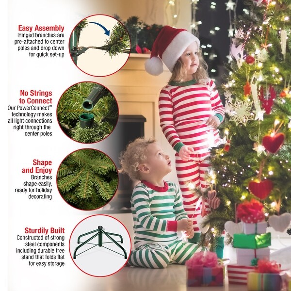 9 ft. PowerConnect North Valley Spruce Tree with Light Parade LED Lights - 9 ft