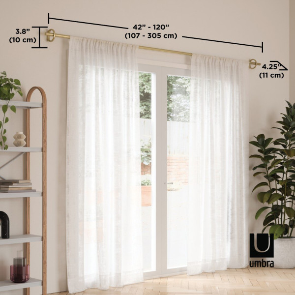 KARNISZ REGULOWANY Ringlet 107-305 cm złoty STAL dekoracyjny