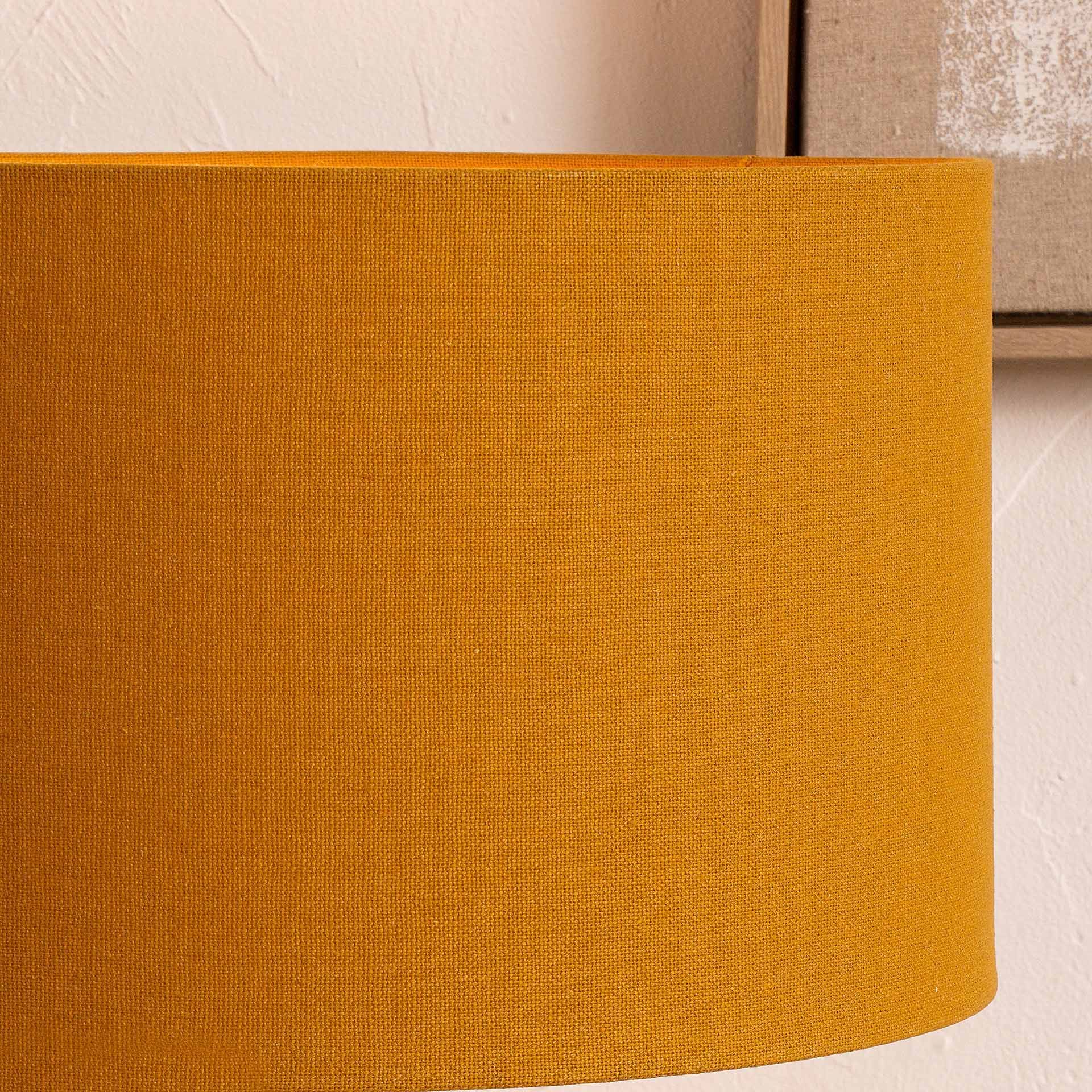 Ruma Mustard Yellow Cotton Cylinder Lamp Shade for Table Lamps and Floor Lamps